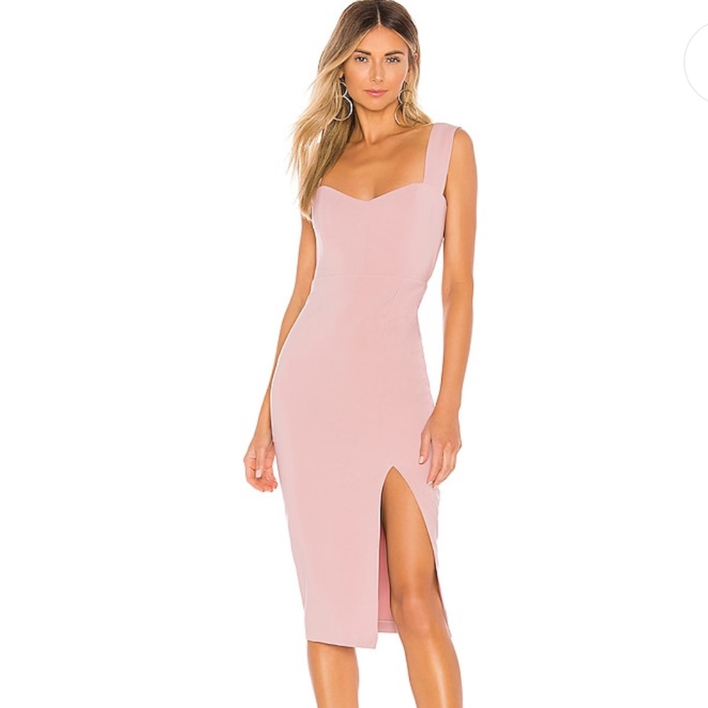 Revolve Divine Midi Dress in Dusty Pink by Nookie